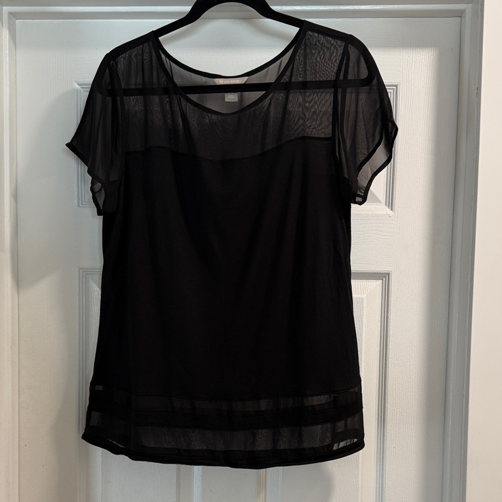 Banana Republic Black Sheer Blouse- Wardrobe Builder!